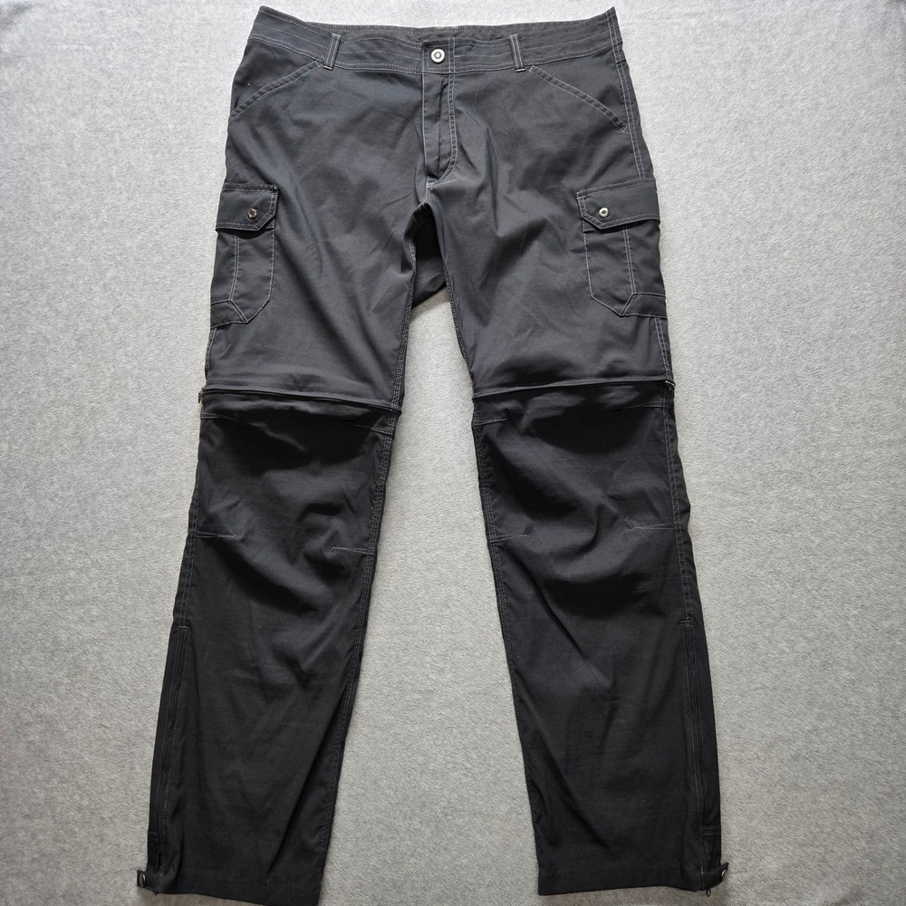 Kuhl Renegade Convertible Stealth Zip Off Hiking Pants Mens 40x34 Charcoal Gray